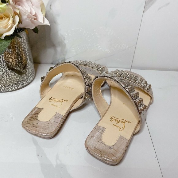 Christian Louboutin Myriadiam Studded Sandals Flat - Picture 7 of 9